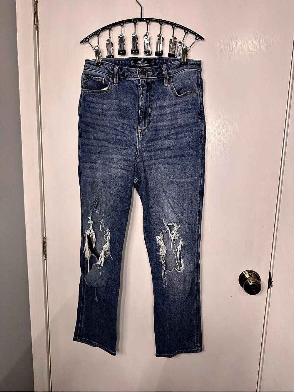 Hollister Curvy Ultra High-Rise Mom Jean Blue Waist 29